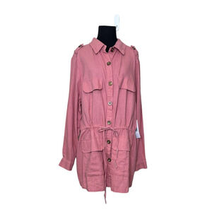 JustFab Pink Button-Up Jacket